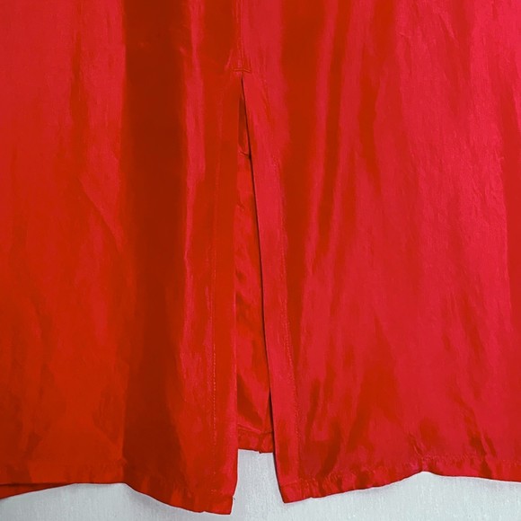 Anne Pinkerton Womens Shirt Large Red Silk Short Sleeves Breast Pocket - Picture 6 of 8